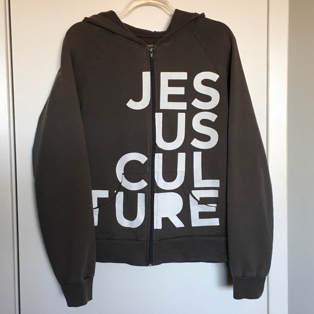 Gray Jesus Culture Hoodie with Bold White Text, size S, 108